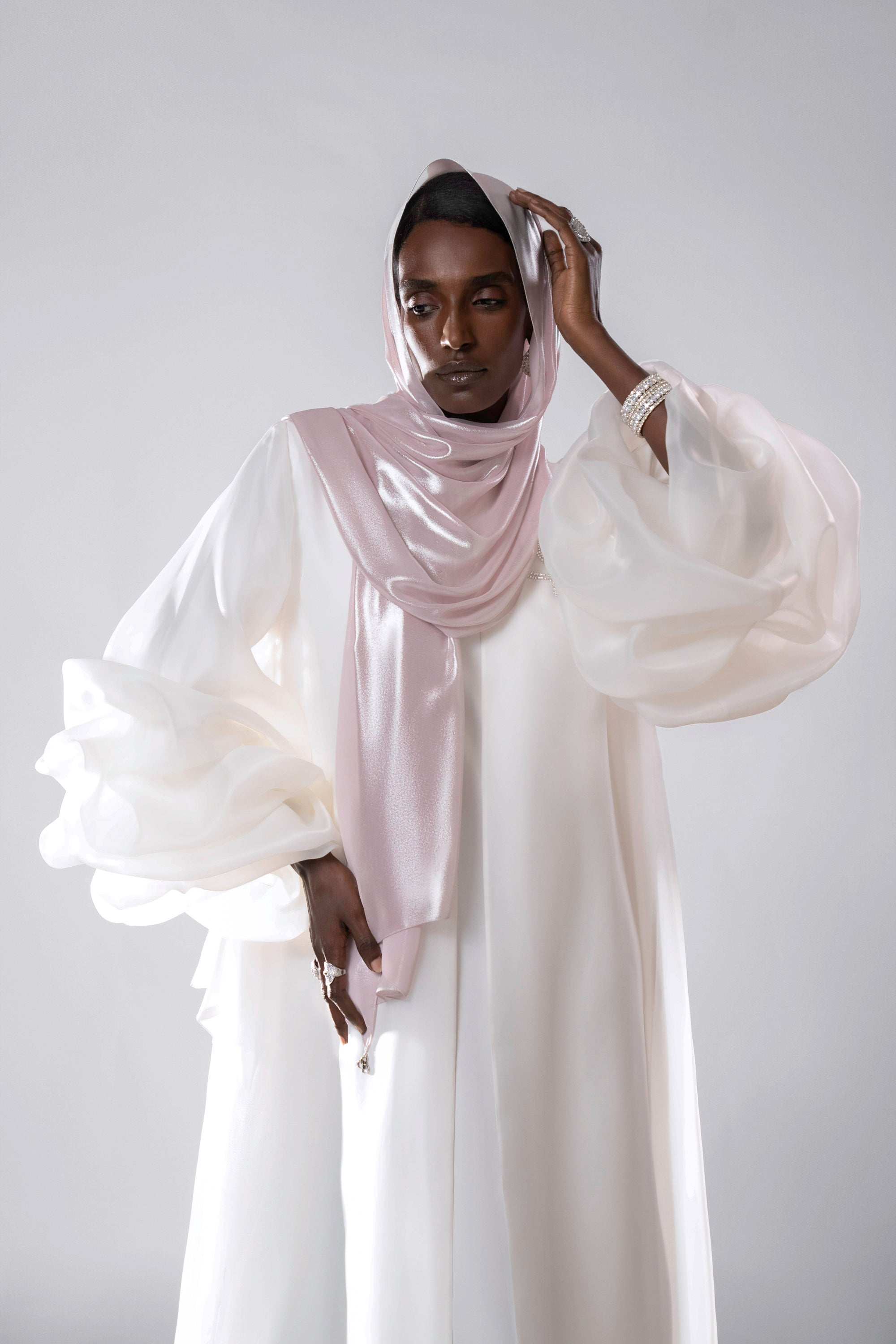 Light Pink Frost - Chiffon Scarf